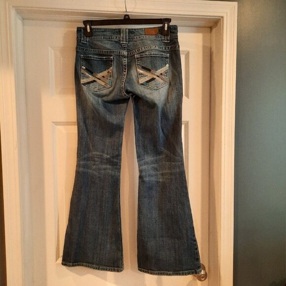 Vigoss Flare Jeans Womens 9 New York Bell Bottom Y2K‎ Boho Hippie Southwestern - Picture 1 of 16